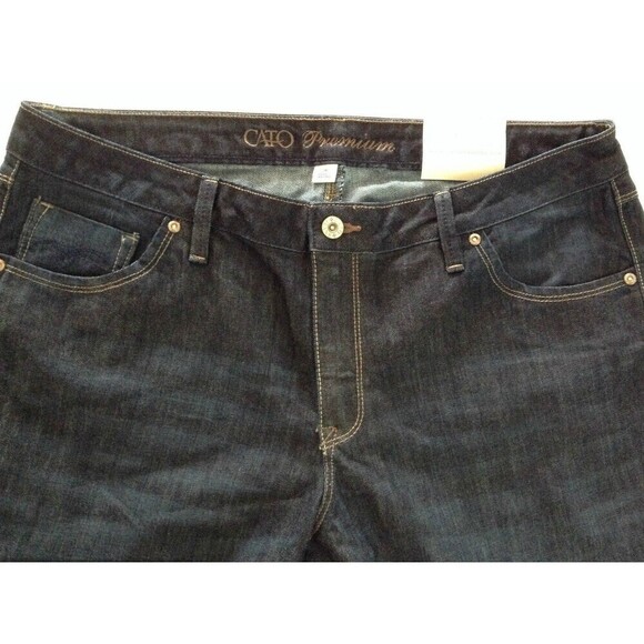 Cato Womens 'Blue Jeans 16 Contemporary Fit Low Rise Flare Dark Indigo NEW - Picture 2 of 4